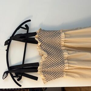 Vestique Cream and Black Maxi Dress